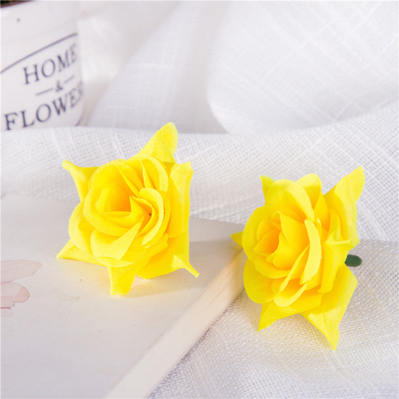 Silk Rose Heads Small Artificial Flowers 100PCS