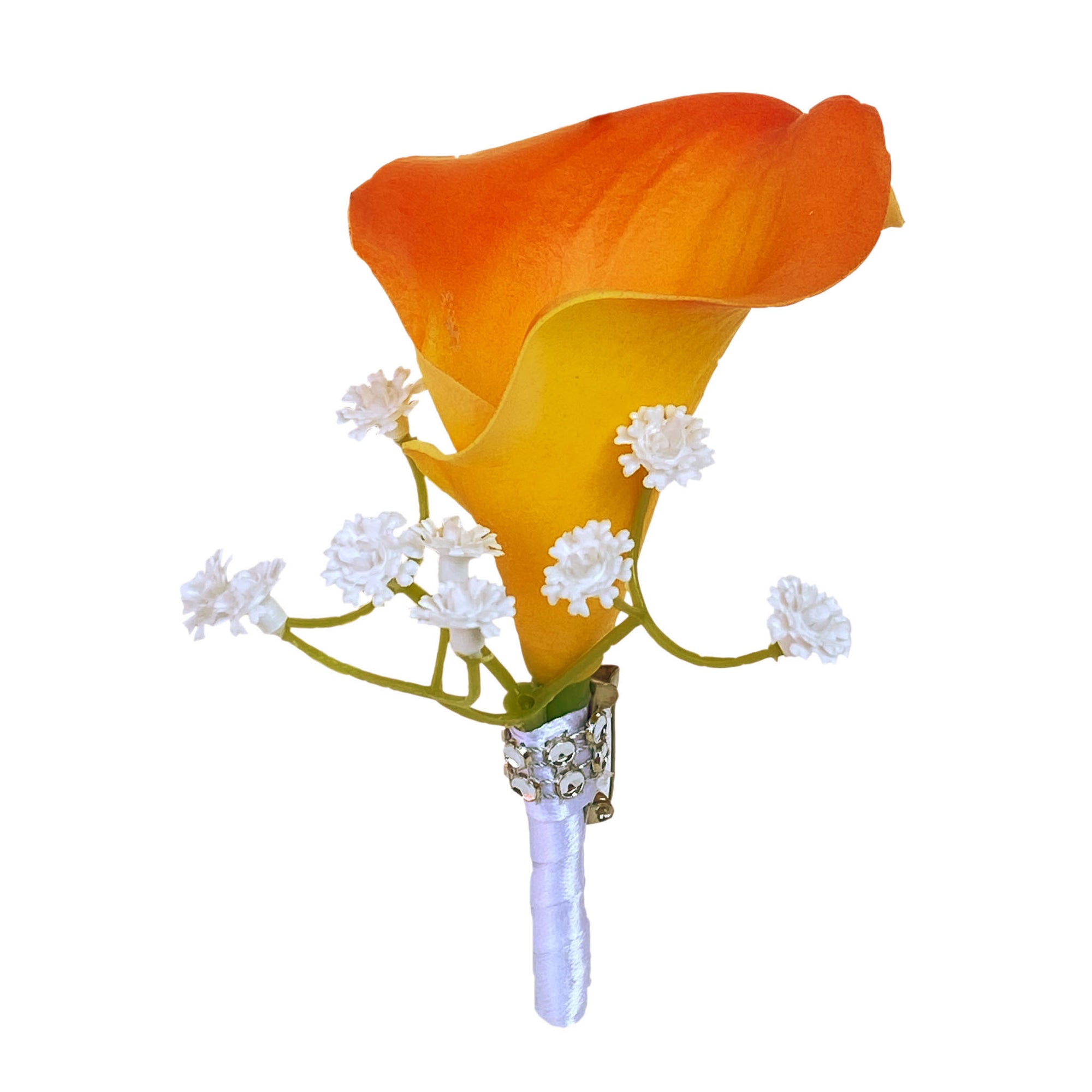 Orange Fuchsia White Calla Lily Cascade Bouquet