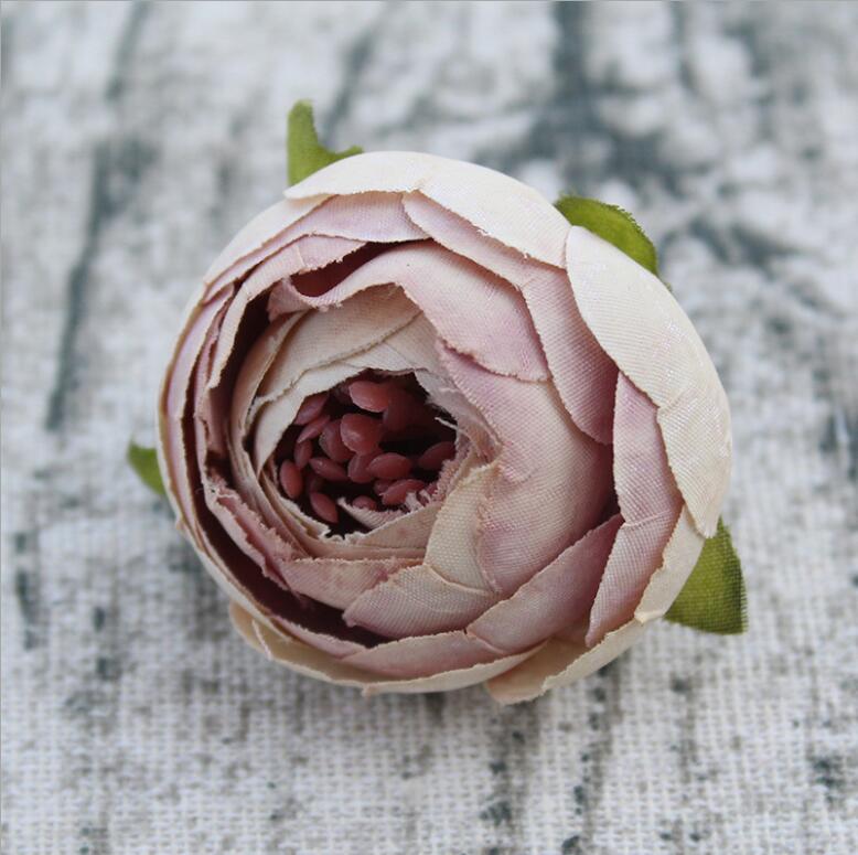 Small Peony Flower Heads Artificial Silk Roses 100 pcs for Wedding Decor Favors