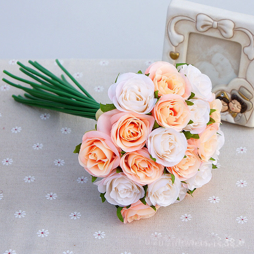 Rose Buds Bouquet Artificial Flowers For Bridal Bridesmaids Bouquet diy