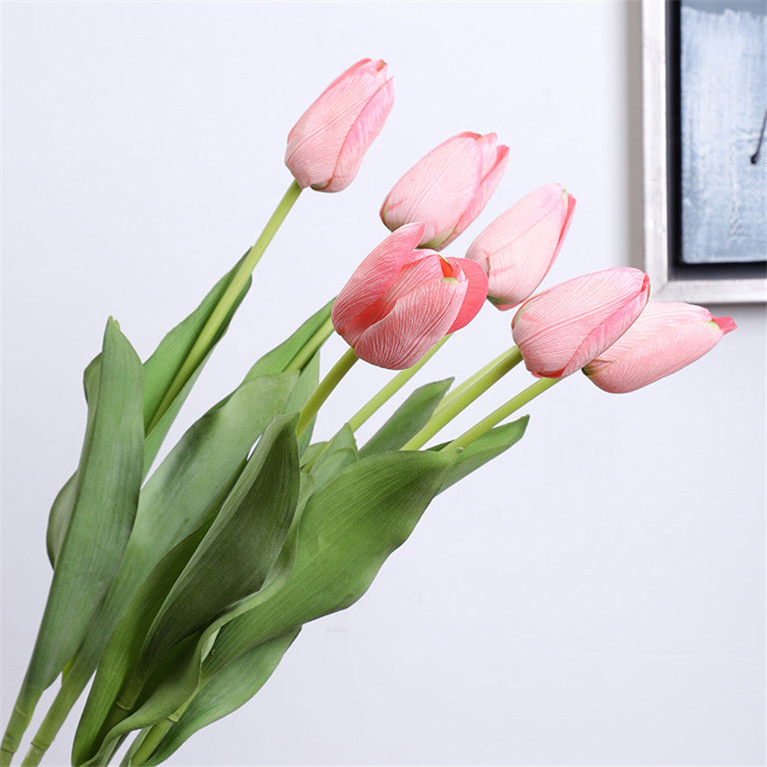 Faux Tulilps Real Touch Silk Tulips Long Stems 26"