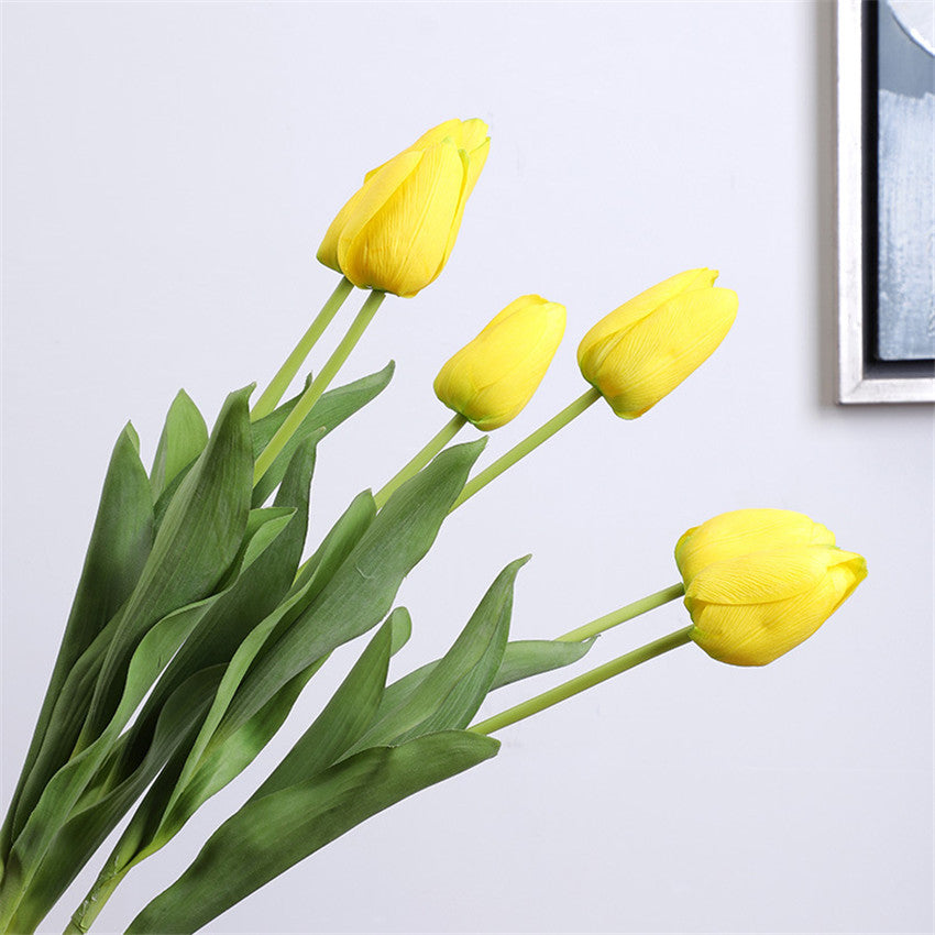 Faux Tulilps Real Touch Silk Tulips Long Stems 26"