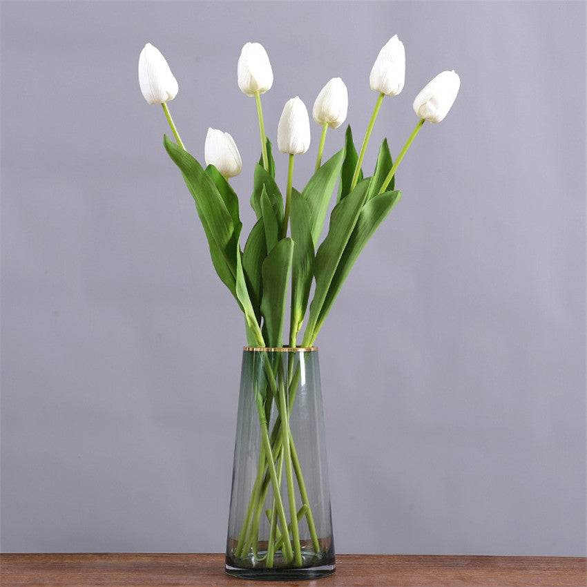 Faux Tulilps Real Touch Silk Tulips Long Stems 26"