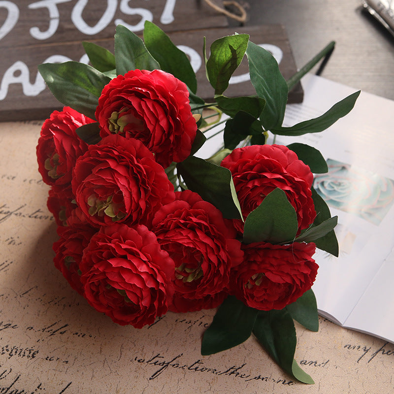 Silk Flower Arrangement Artificial Ranunculus Bunch
