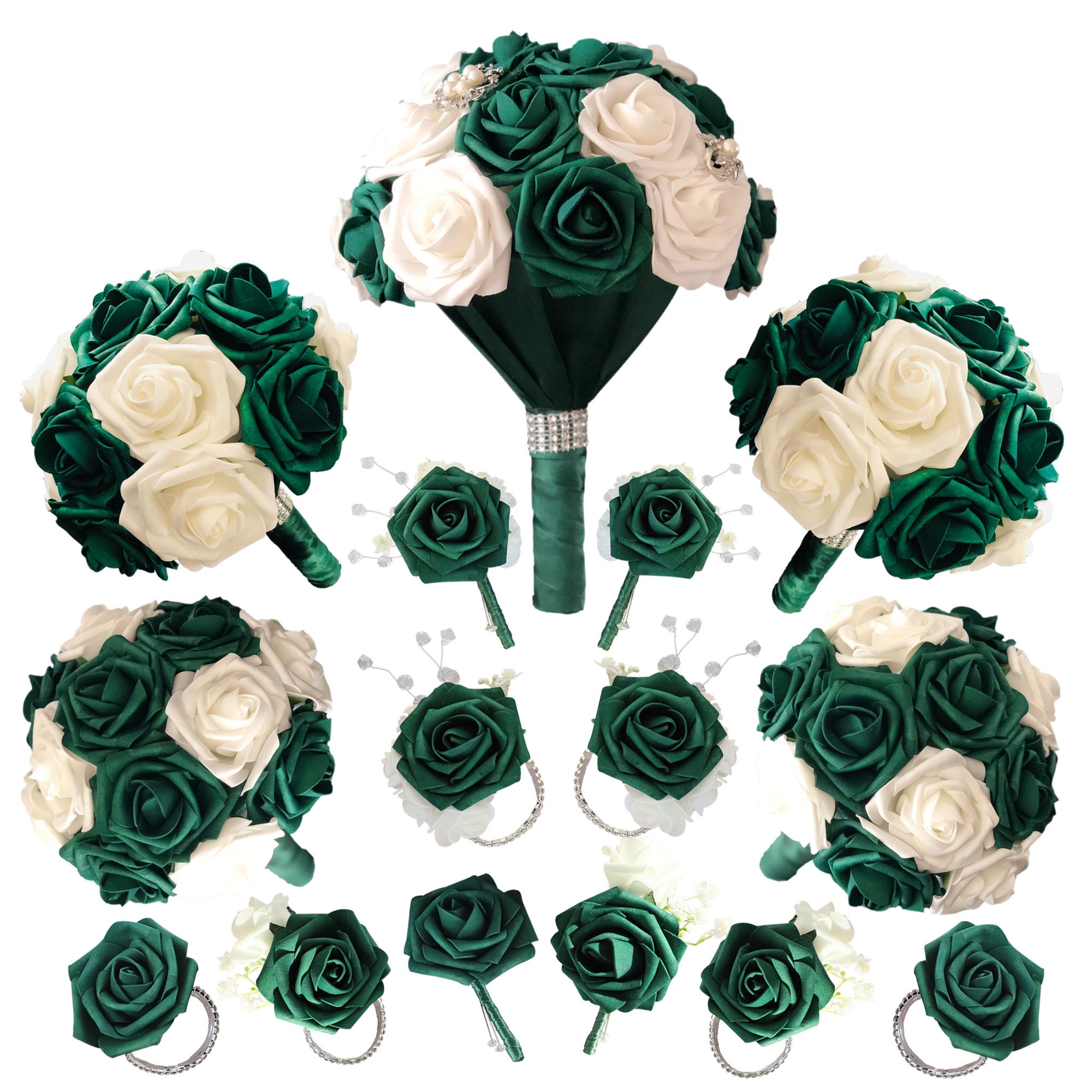 Emerald Green Wedding Bouquet Package