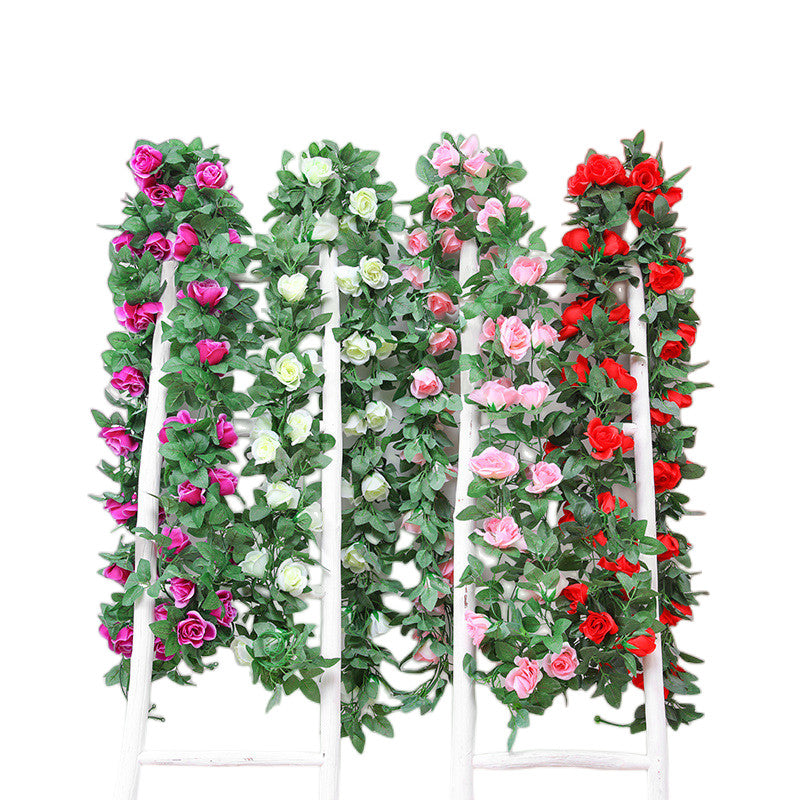Artificial Rose Flower Garland for Wall Hanging Outdoor Decor 2 Flower Vines