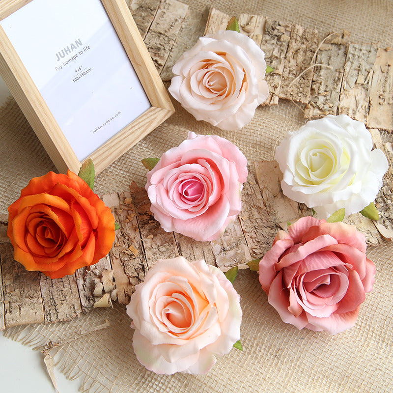 Quality Artificial Flower Heads Velvet Roses