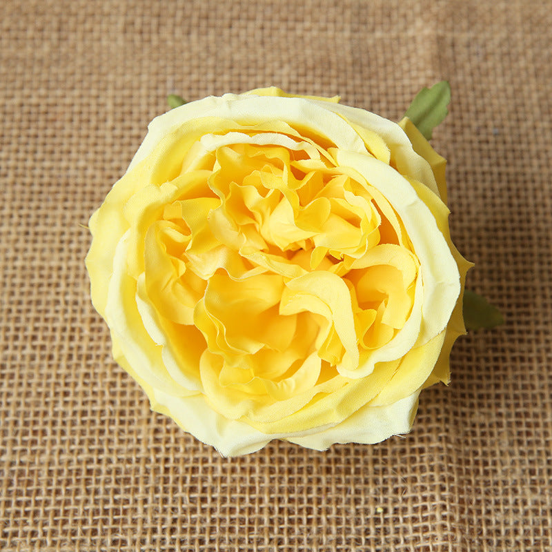 Cabbage Roses Silk Flower Heads 3.9 inch