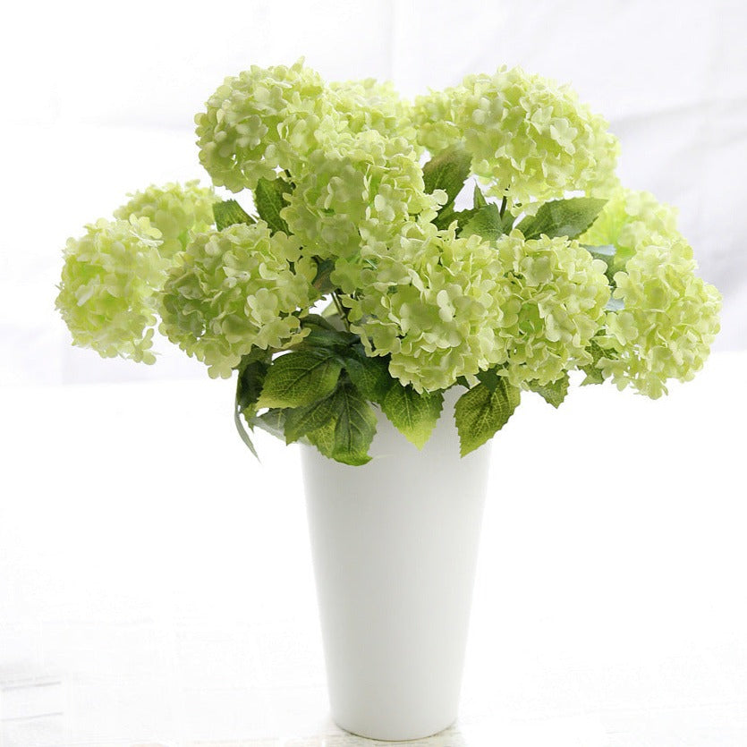 Green Hydrangea Bush Silk Flowers for Spring Decor