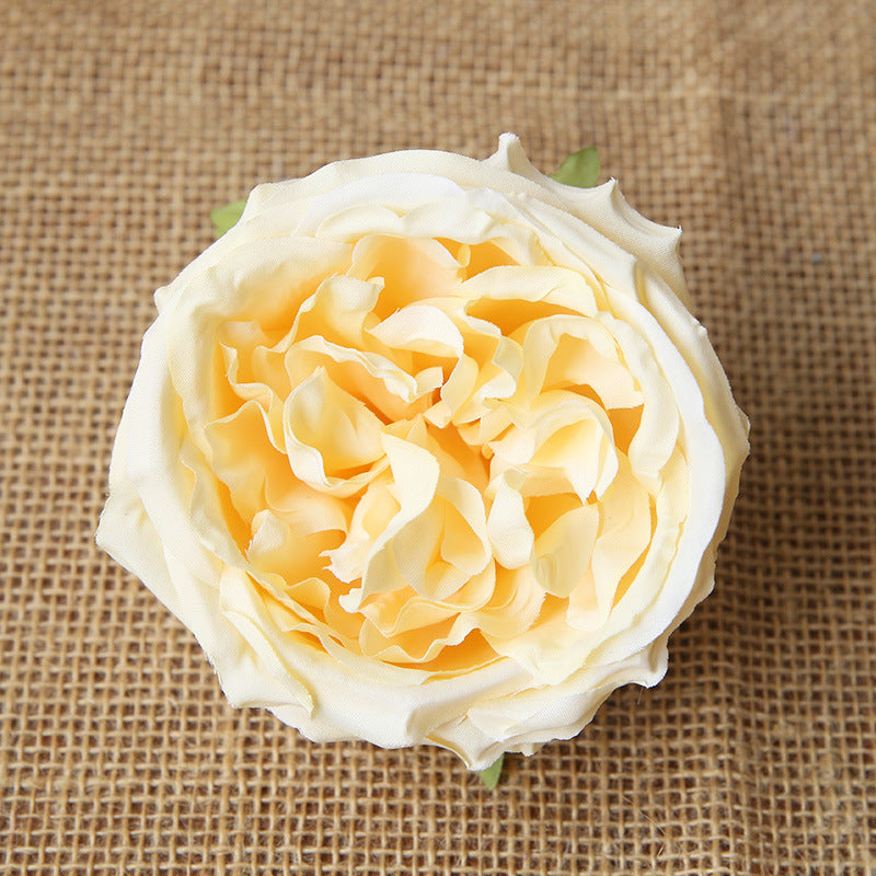 Cabbage Roses Silk Flower Heads 3.9 inch