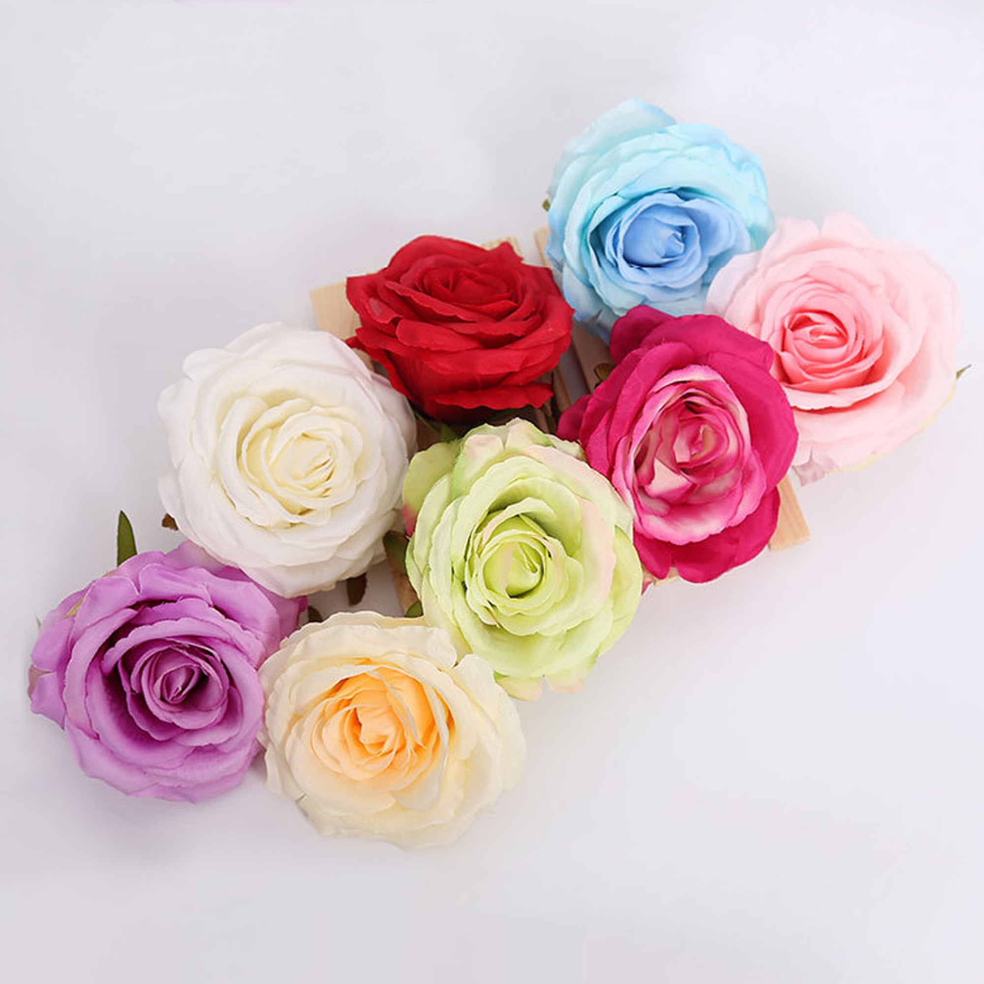 Bulk Big Silk Rose Flower Heads 4.3 inch