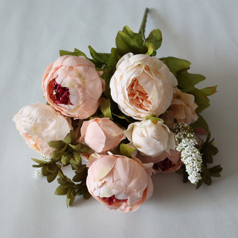 Decorative Artificial Flower Silk Peony Flowers Bouquet 10 Flower Heads Peonies