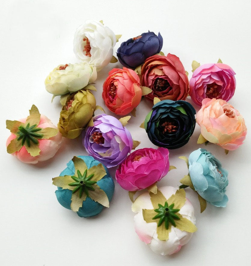 Wholesale Silk Flowers Bulk Peonies Heads 300 pcs Small Simulation Tea Rose For Crafts DIY