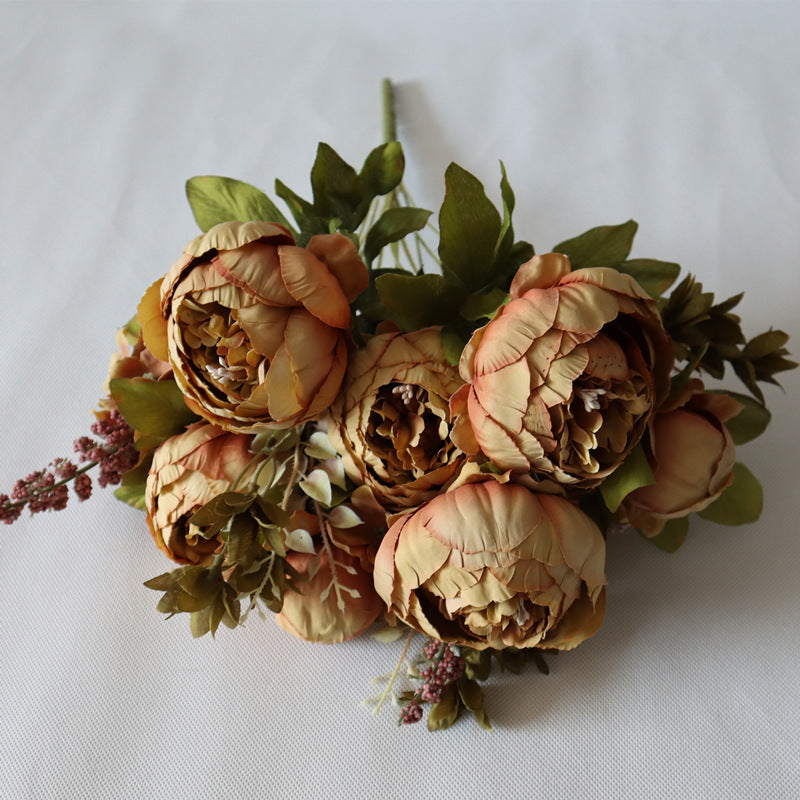 Decorative Artificial Flower Silk Peony Flowers Bouquet 10 Flower Heads Peonies