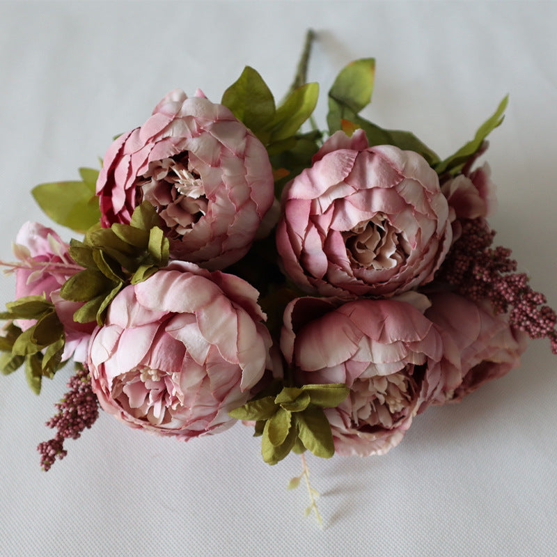 Decorative Artificial Flower Silk Peony Flowers Bouquet 10 Flower Heads Peonies