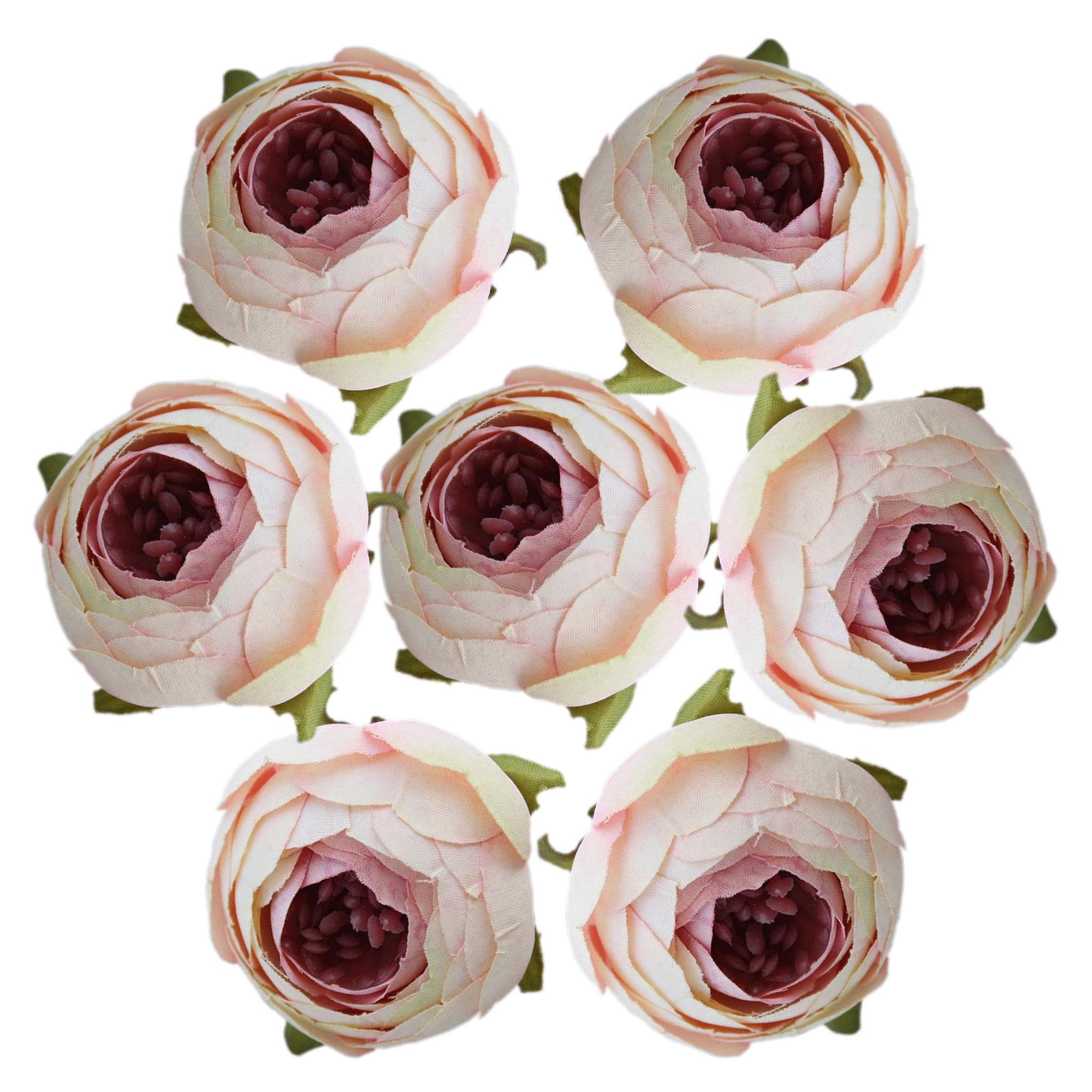 Small Peony Flower Heads Artificial Silk Roses 100 pcs for Wedding Decor Favors