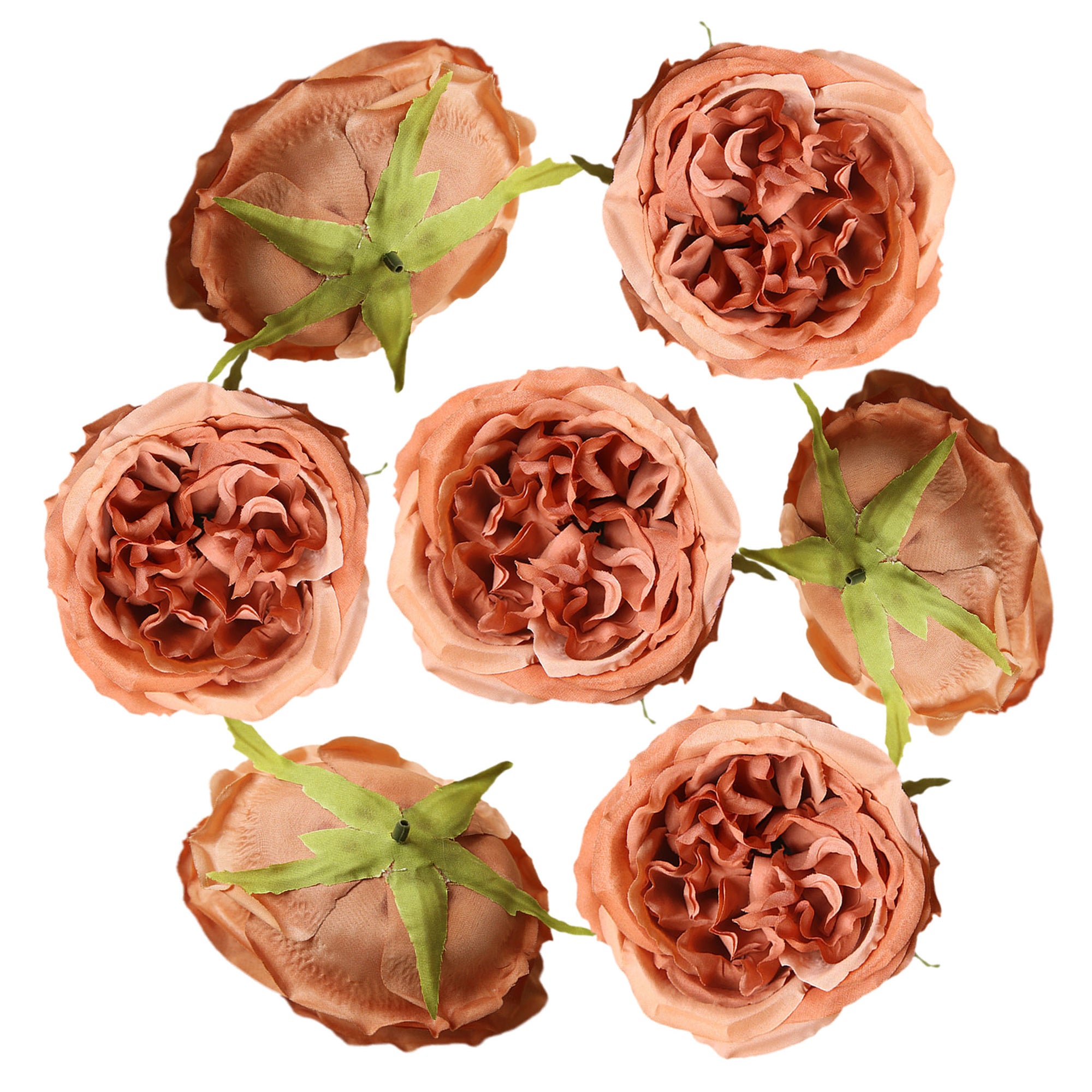 Cabbage Roses Silk Flower Heads 3.9 inch