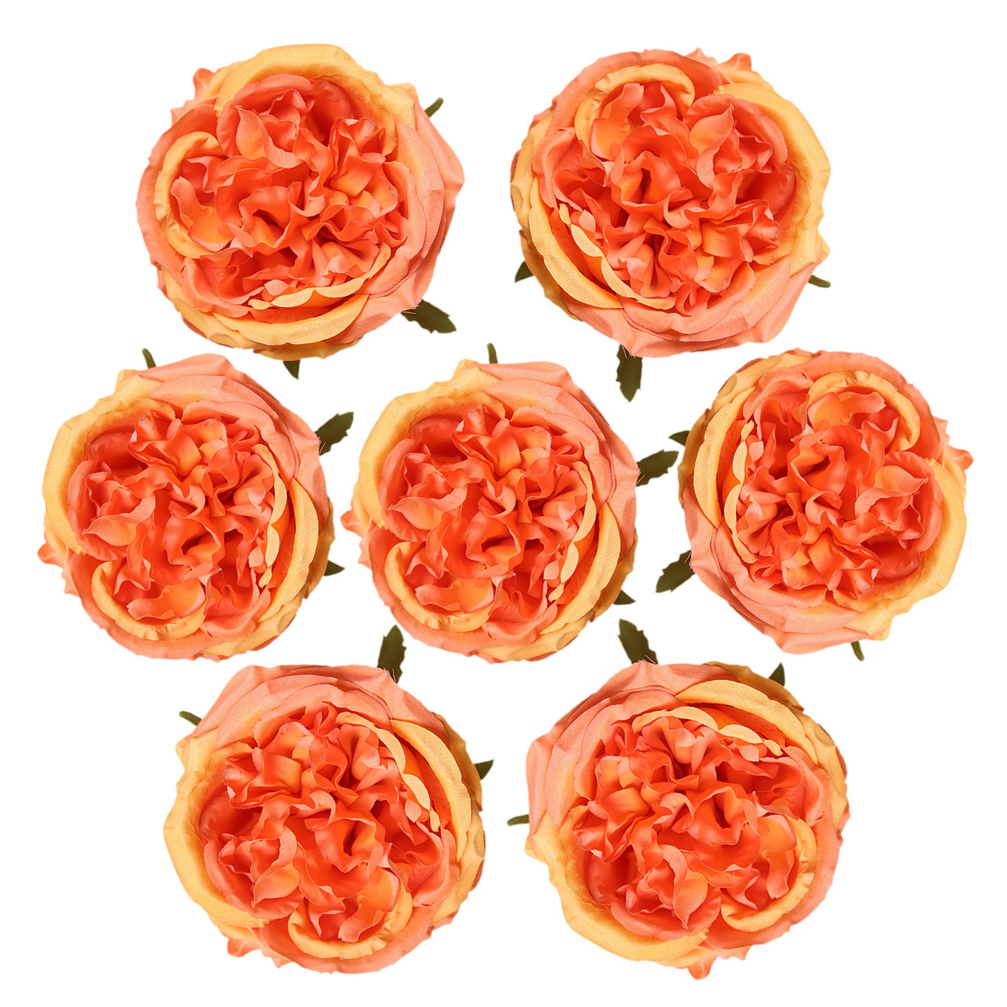 Cabbage Roses Silk Flower Heads 3.9 inch