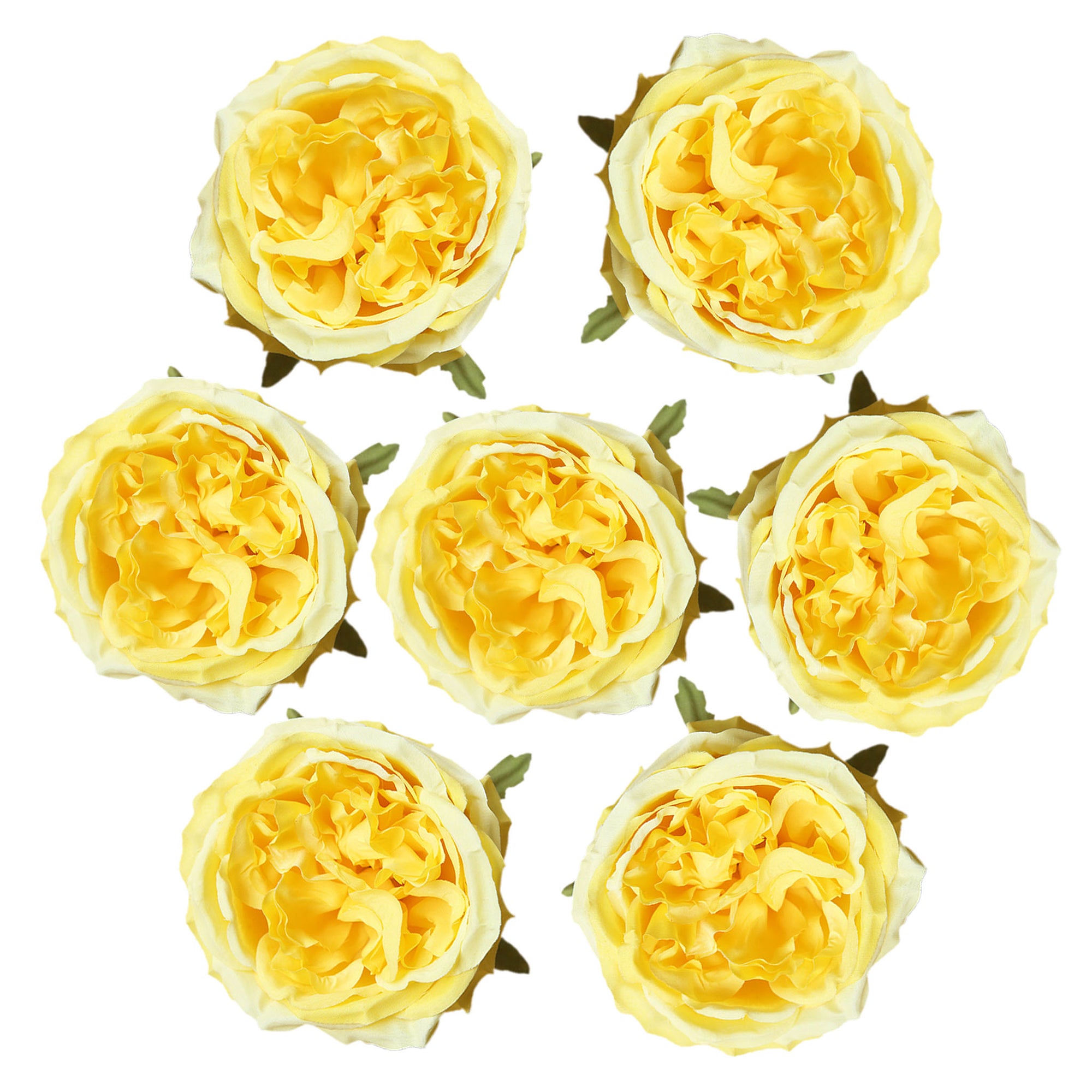 Cabbage Roses Silk Flower Heads 3.9 inch