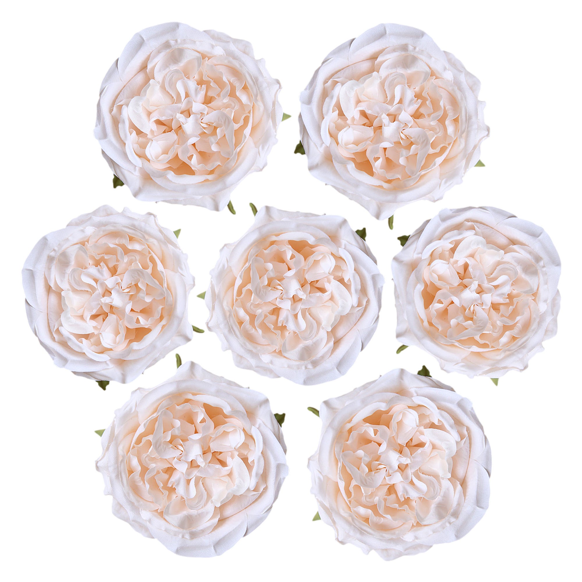 Cabbage Roses Silk Flower Heads 3.9 inch