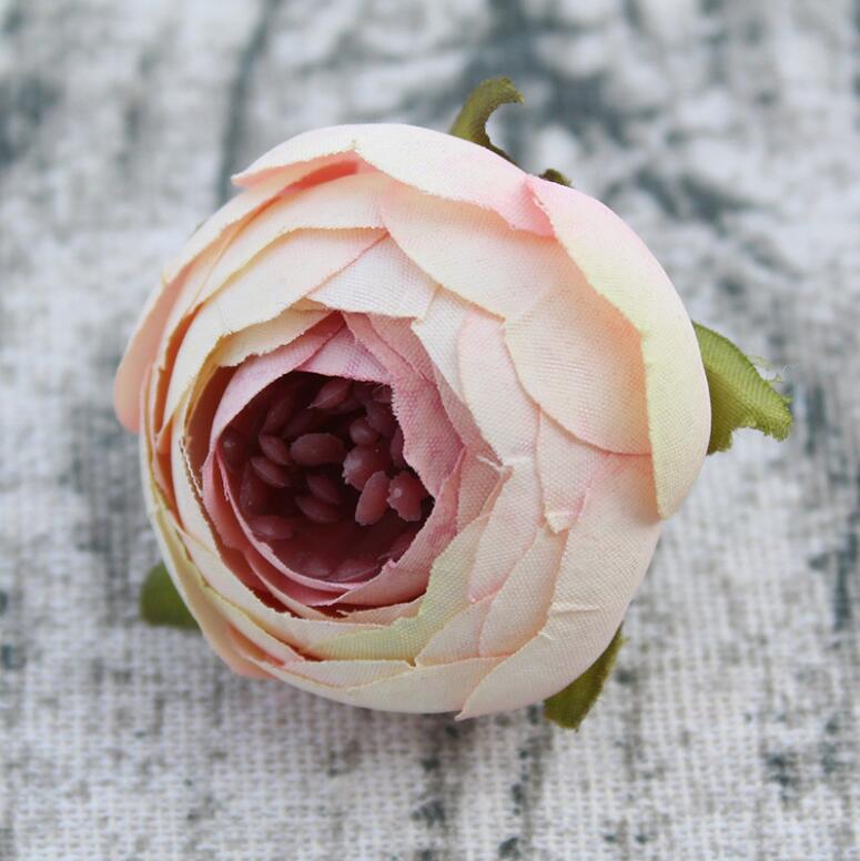 Small Peony Flower Heads Artificial Silk Roses 100 pcs for Wedding Decor Favors