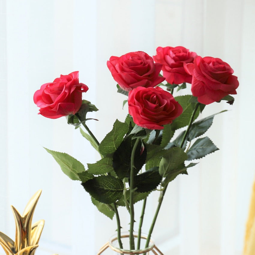 Realistic Fake Flowers Silk Latex Real Touch Roses
