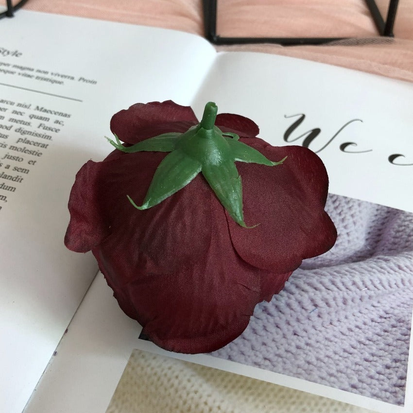 maroon silk flowers