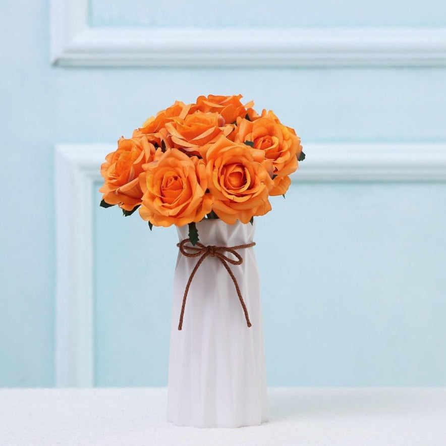 VANRINA Wedding Bouquet Flowers Silk Rose Bouquet for Bridesmaid Orange