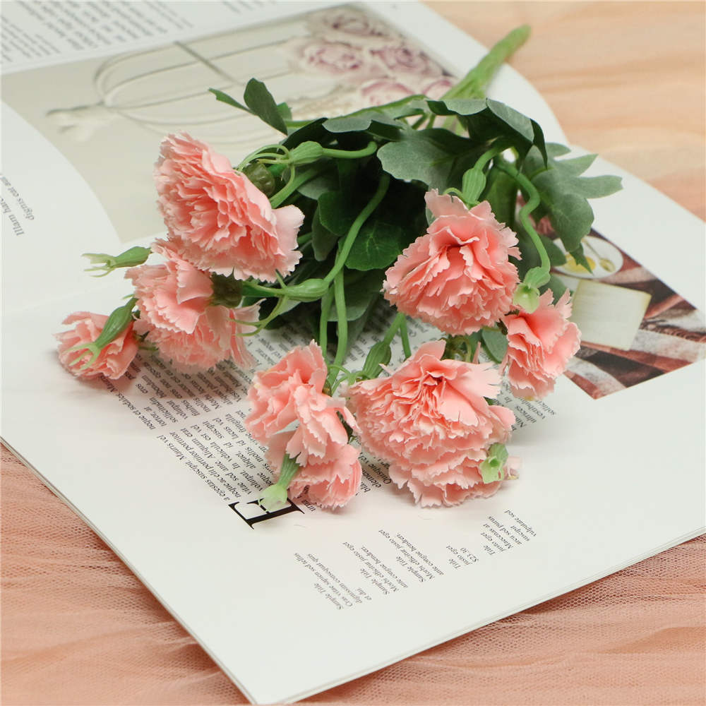 Fake Carnation Spray Silk Flowers Carnation Bush