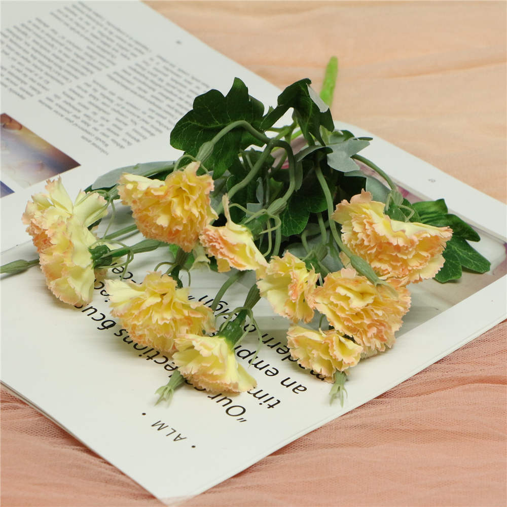 Fake Carnation Spray Silk Flowers Carnation Bush