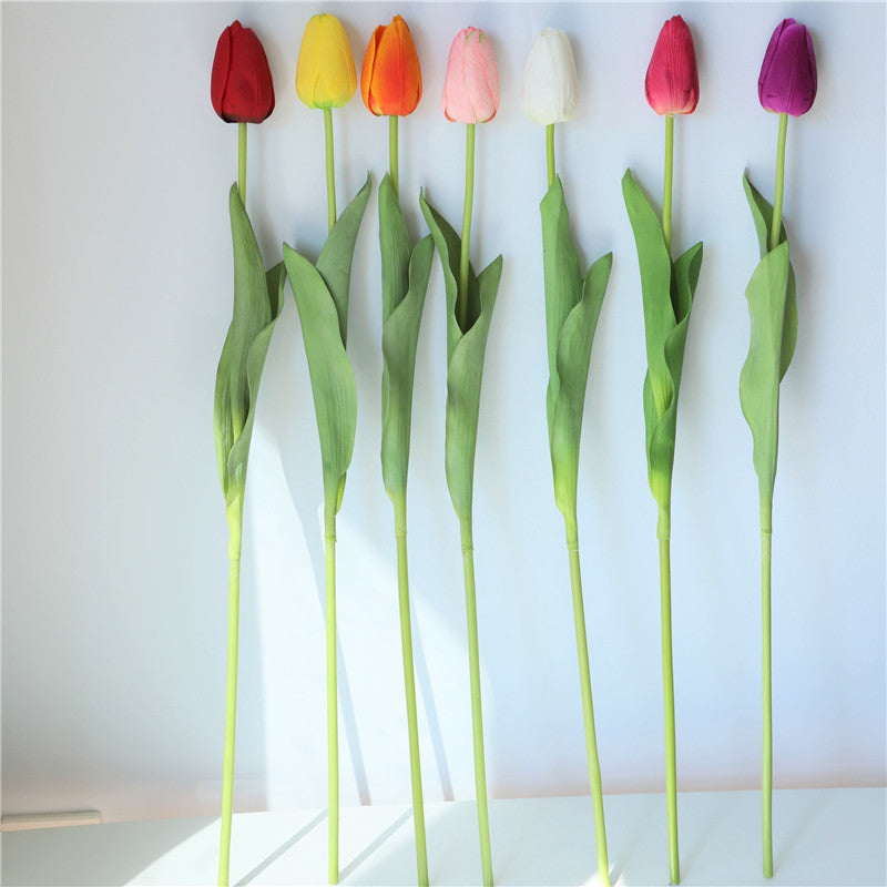 Faux Tulilps Real Touch Silk Tulips Long Stems 26"