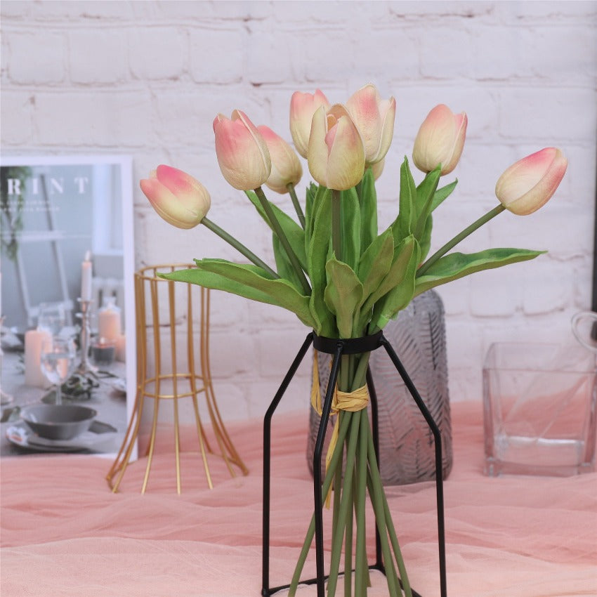 Pink Tulip Artificial Flowers for Home Decoration