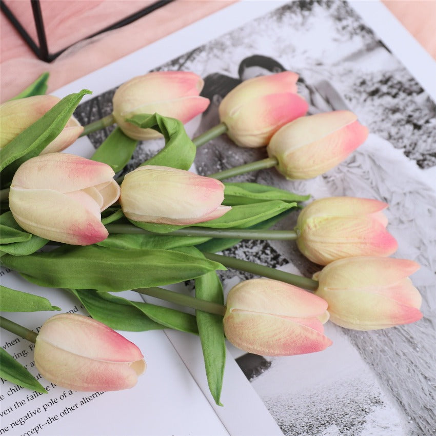Pink Tulip Artificial Flowers for Home Decoration