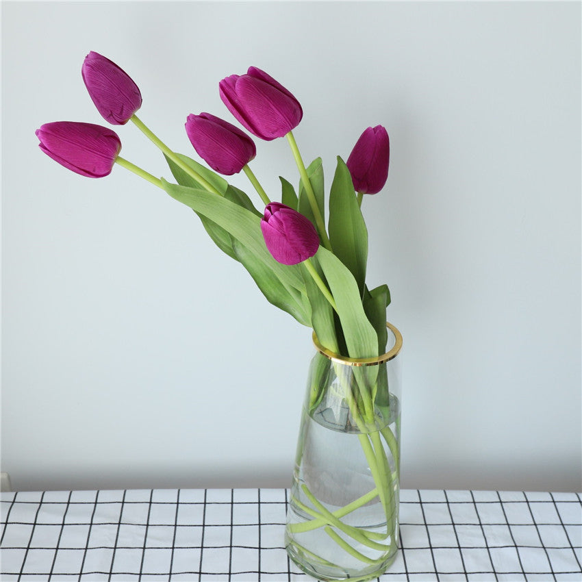 Faux Tulilps Real Touch Silk Tulips Long Stems 26"
