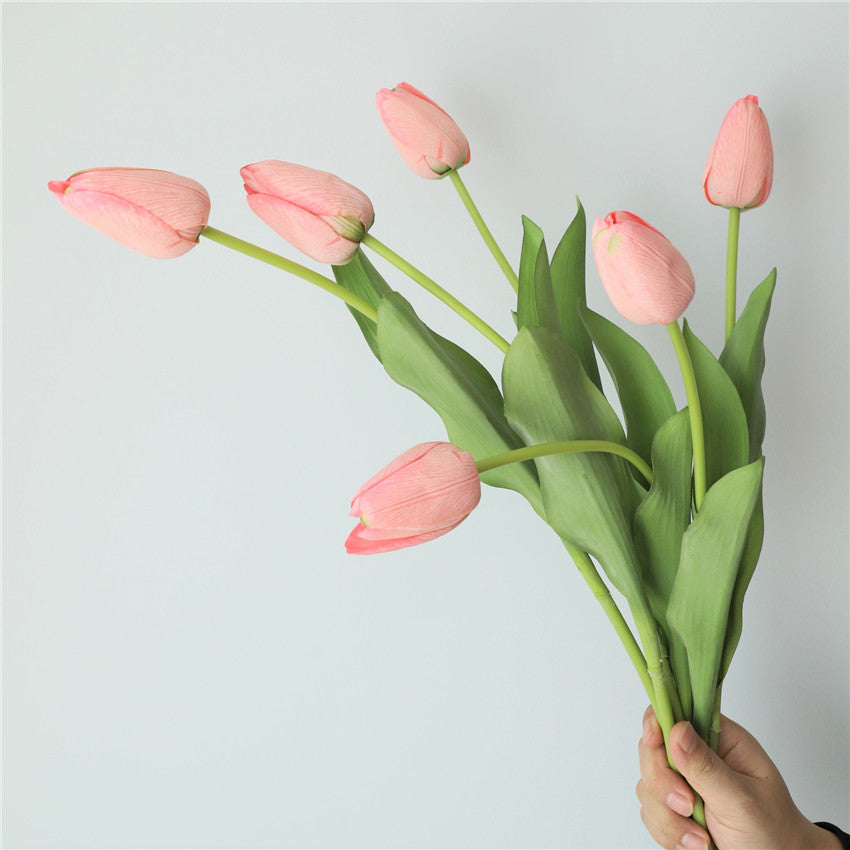 Faux Tulilps Real Touch Silk Tulips Long Stems 26"