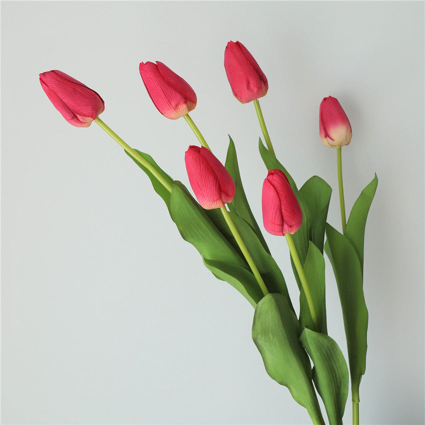Faux Tulilps Real Touch Silk Tulips Long Stems 26"