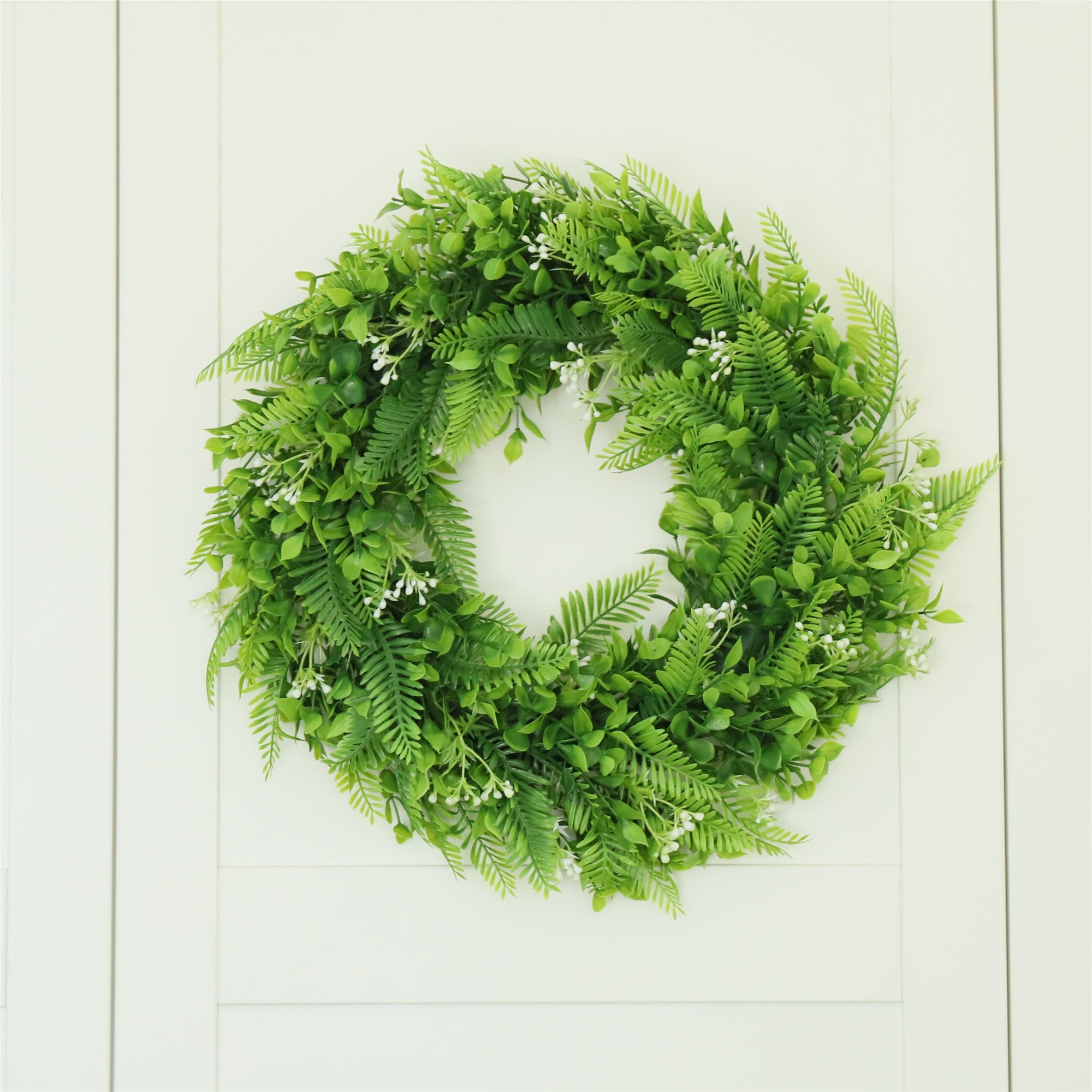 Faux Eucalyputs Wreath Garland for Farmhouse Indoor Outdoor Front Door Decor