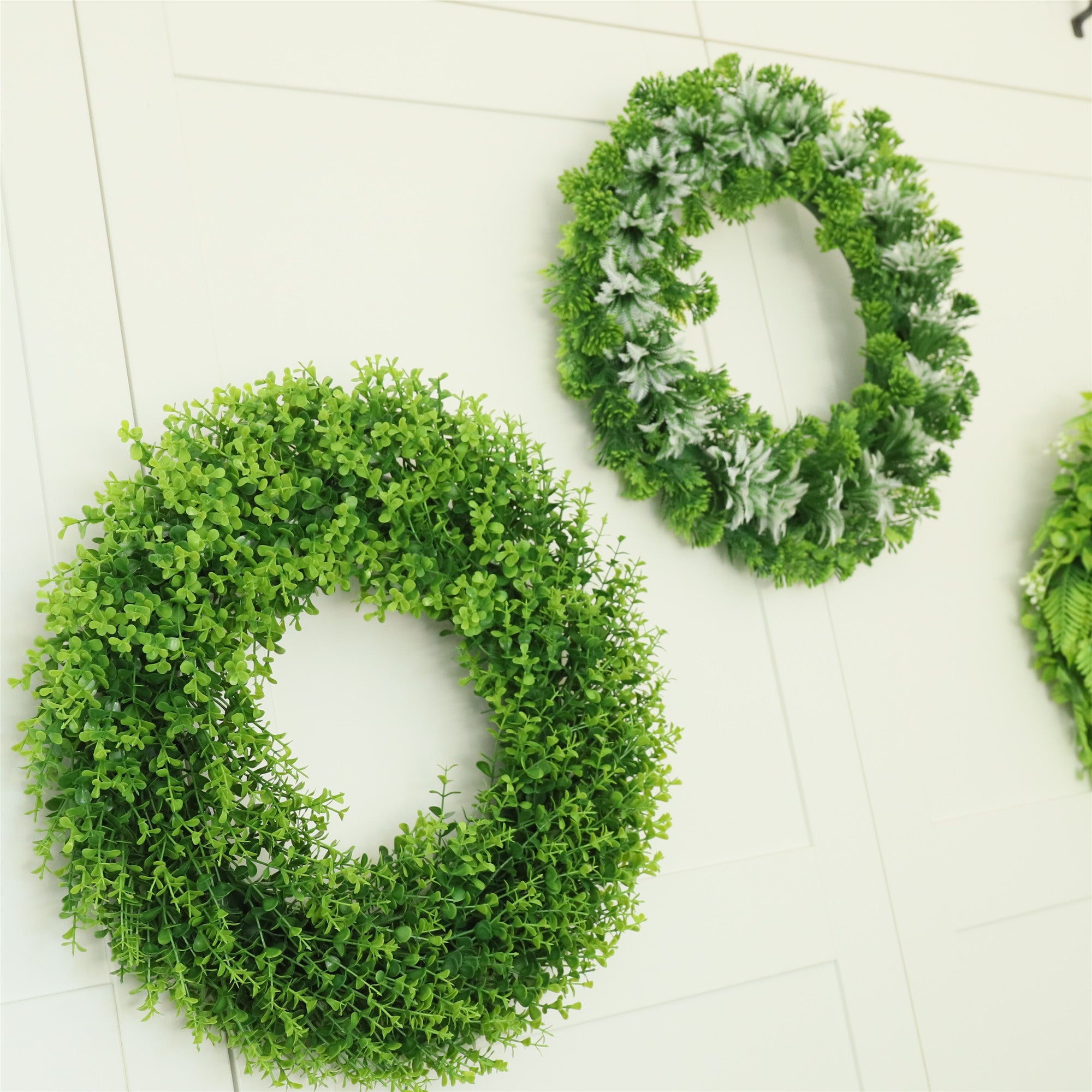 Faux Eucalyputs Wreath Garland for Farmhouse Indoor Outdoor Front Door Decor