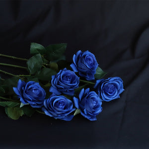 VANRINA Realistic Fake Flowers Real Touch Roses royal blue roses
