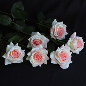 VANRINA Realistic Fake Flowers Real Touch Roses blush flowers