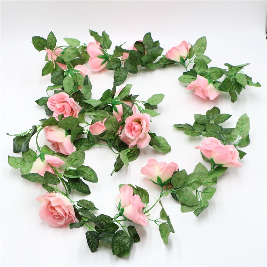 Artificial Rose Flower Garland for Wall Hanging Outdoor Decor 2 Flower Vines