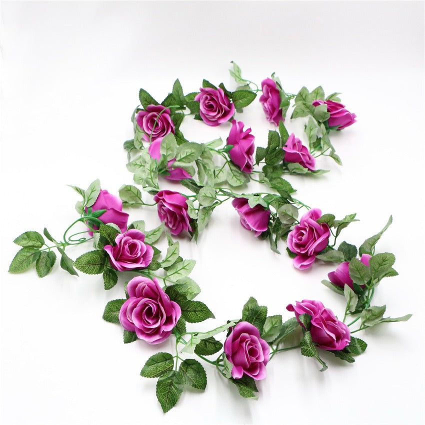 Artificial Rose Flower Garland for Wall Hanging Outdoor Decor 2 Flower Vines