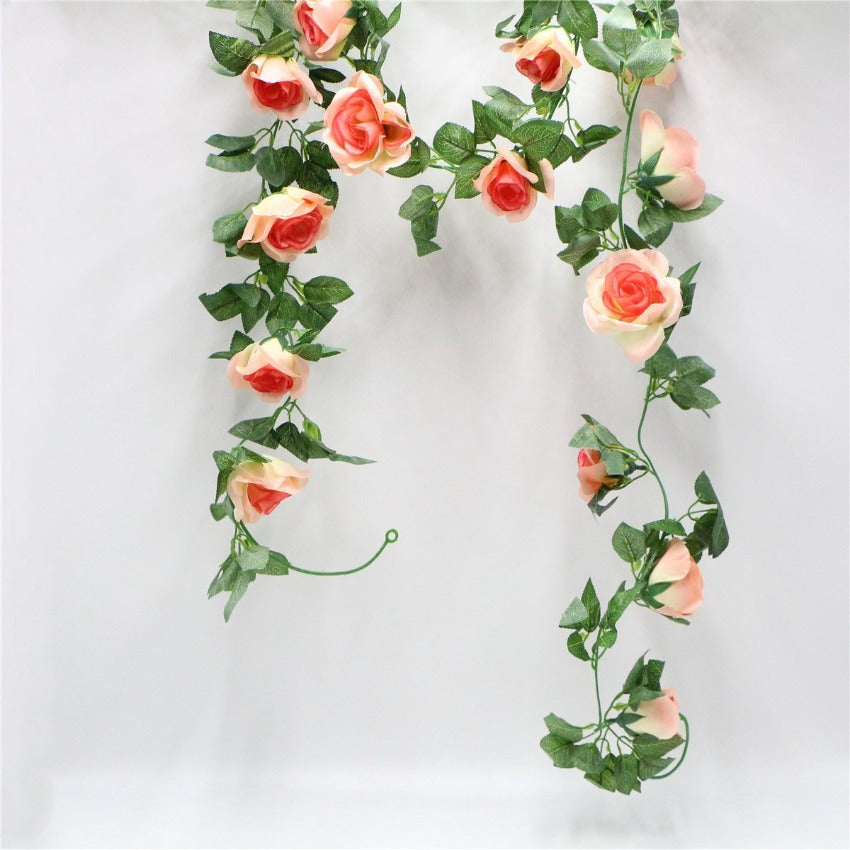 Artificial Rose Flower Garland for Wall Hanging Outdoor Decor 2 Flower Vines