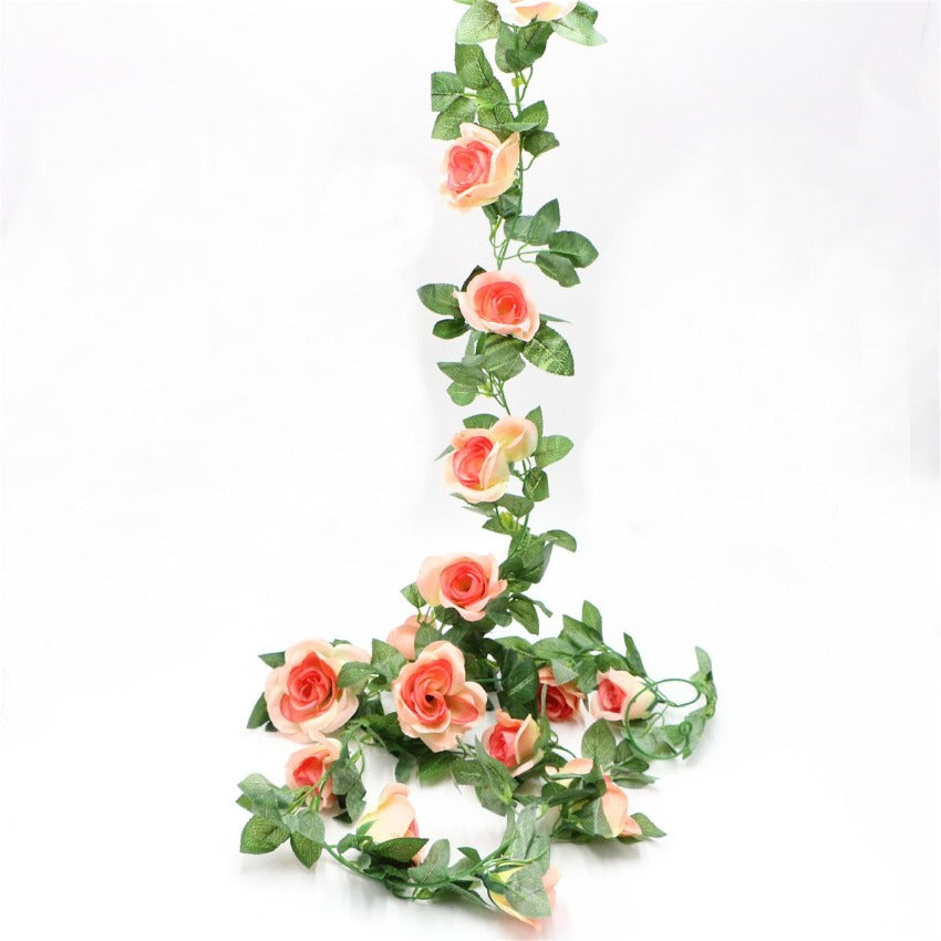 Artificial Rose Flower Garland for Wall Hanging Outdoor Decor 2 Flower Vines