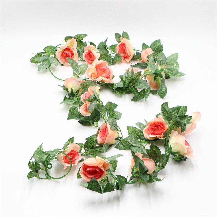 Artificial Rose Flower Garland for Wall Hanging Outdoor Decor 2 Flower Vines