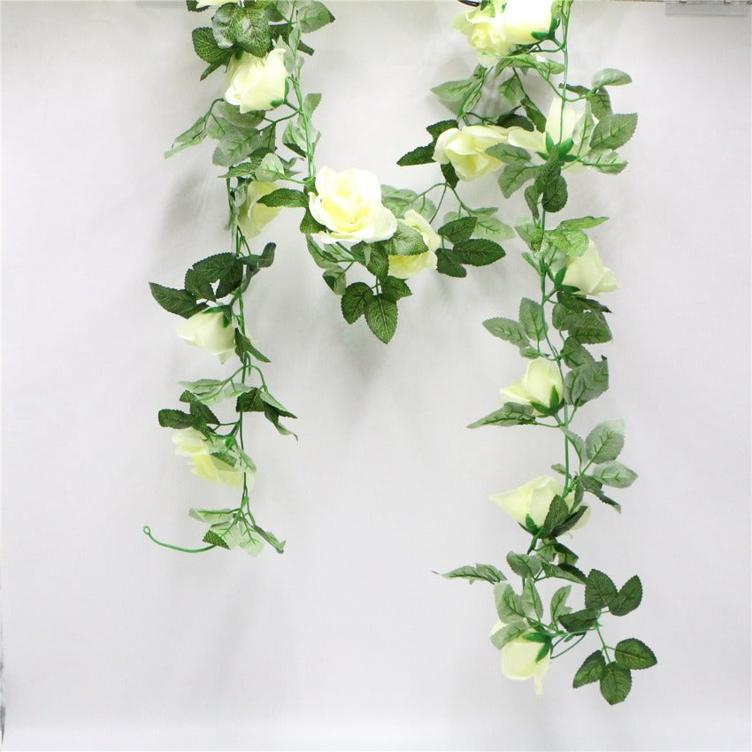 Artificial Rose Flower Garland for Wall Hanging Outdoor Decor 2 Flower Vines