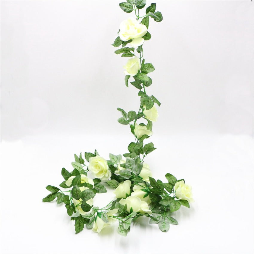 Artificial Rose Flower Garland for Wall Hanging Outdoor Decor 2 Flower Vines