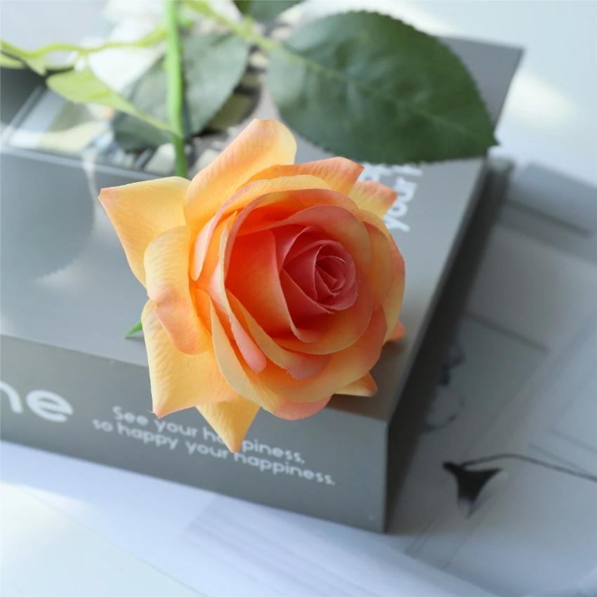 orange roses flowers real touch