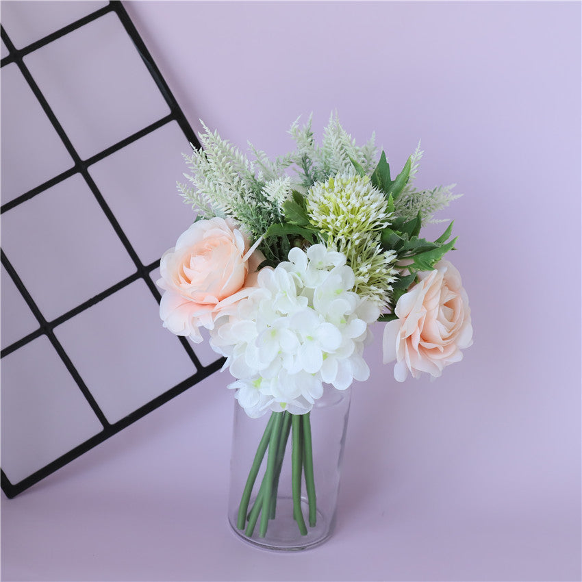 White Peach Small Flower Bouquet Silk Ranunculus
