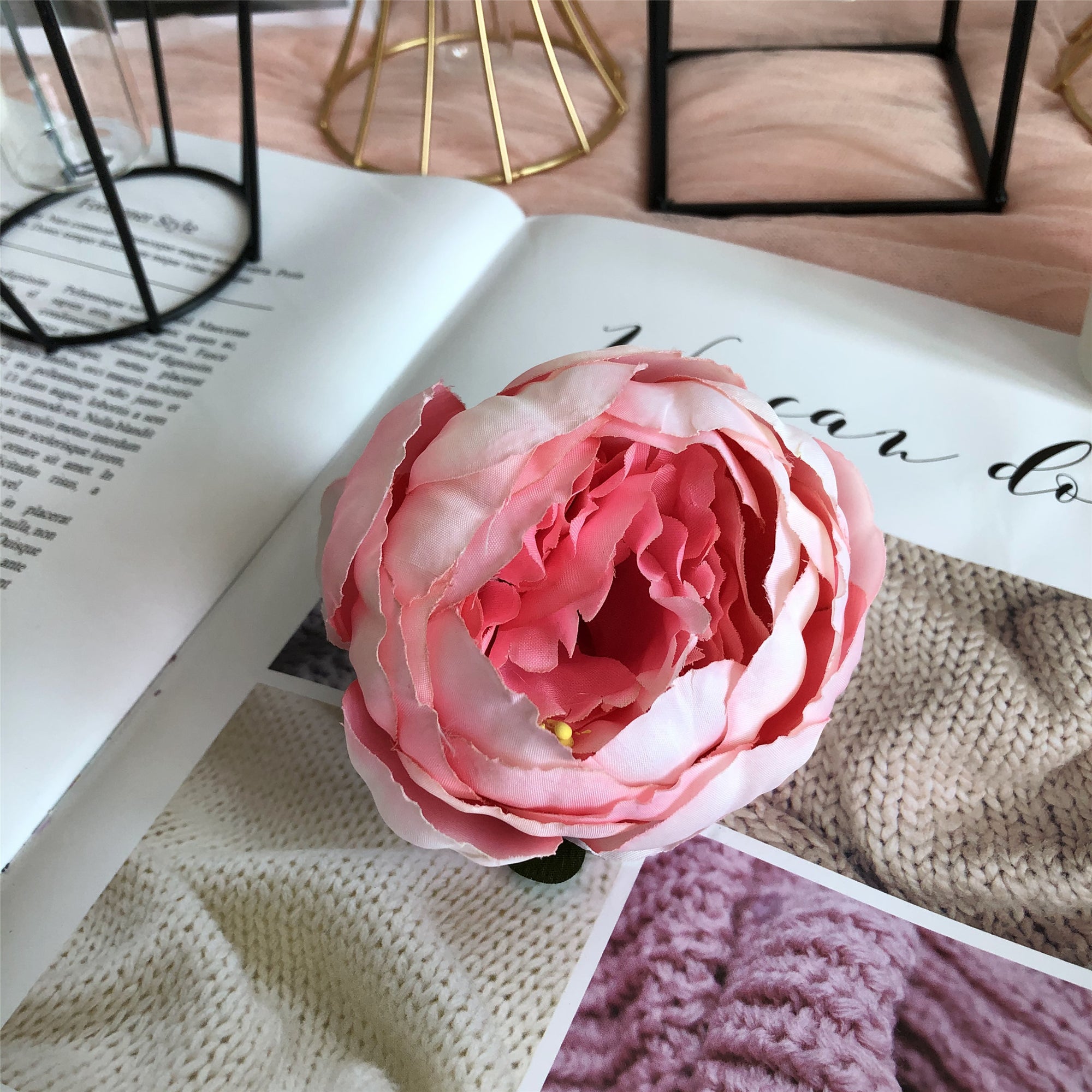 Bulk Fake Flowers Silk Peony Blooms for Flower Wall DIY
